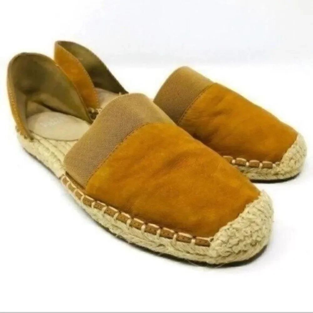 Eileen Fisher womans espadrille slide on 7 BoxP Brown suede flats Bohemian